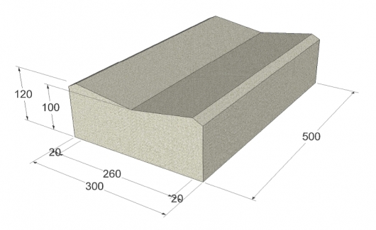 Bordillo Monocapa 500x300x120